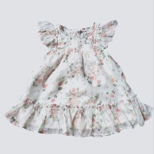 Cupcakes & Cashmere Pink Cream & Green Ruffled Sundress--Size 2T